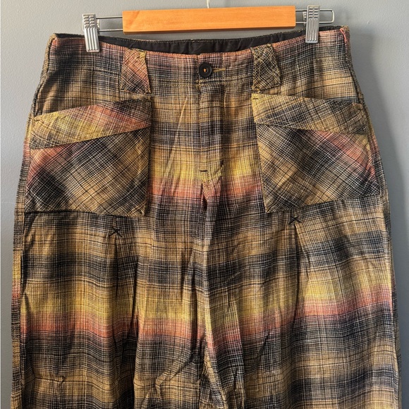 Free People Birch Plaid Pant Women's Size 6 Boho Relaxed Fit - Picture 4 of 11